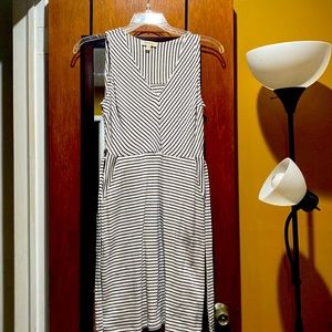Little white dress with black stripes, size small